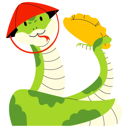 Snake Holding Dumpling  Illustration