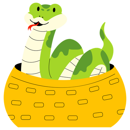 Snake in the Basket  Illustration