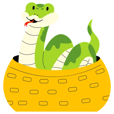 Snake in the Basket  Illustration