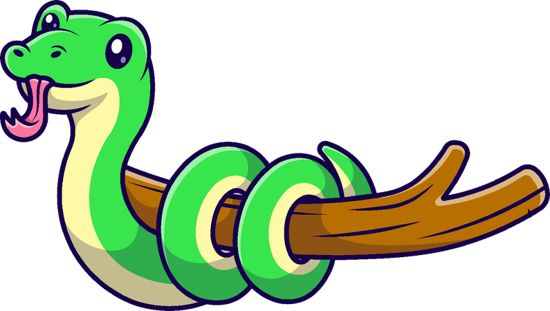 Snake On Branch  Illustration