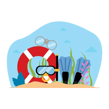 Snorkel equipments  Illustration