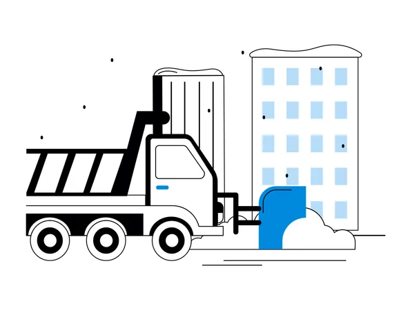 Snow Clearing Machine  Illustration