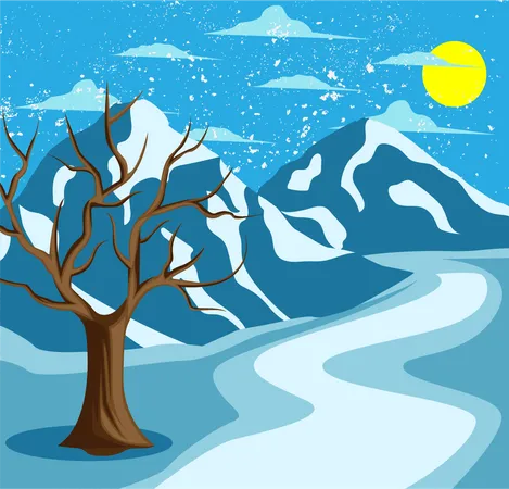 Snow Iceland  Illustration