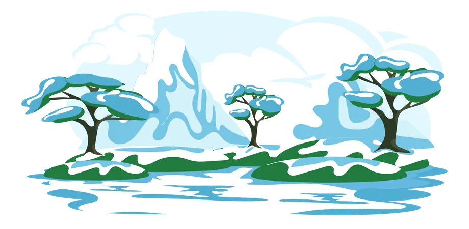 Snow Landscape Illustration