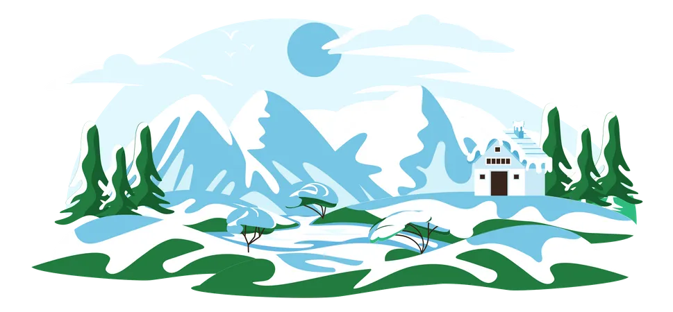 Snow Landscape Illustration