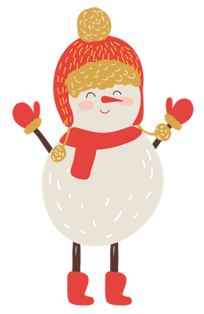 Snow Man Character Illustration