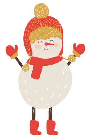 Snow Man Character  Illustration