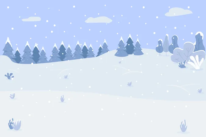 Snow Mountain Illustration