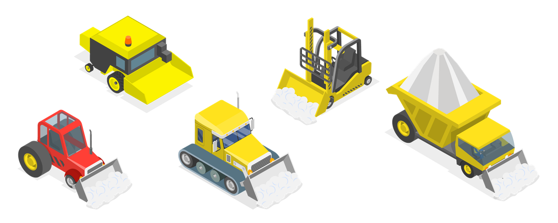 Snow Removal Vehicles  Illustration