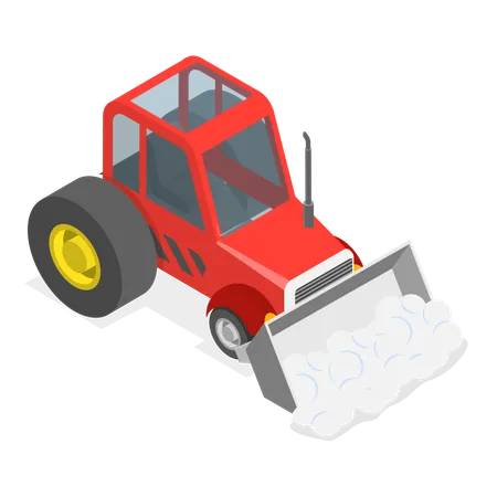 3 D Isometric Flat Vector Set Of Different Snowplows Snow Removal Vehicles Item 2 Illustration