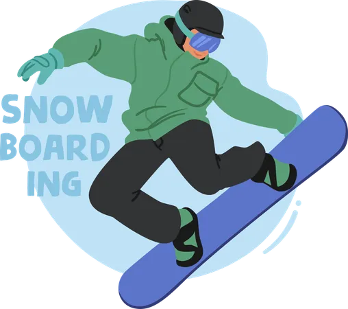 Snowboard emocionante  Ilustração