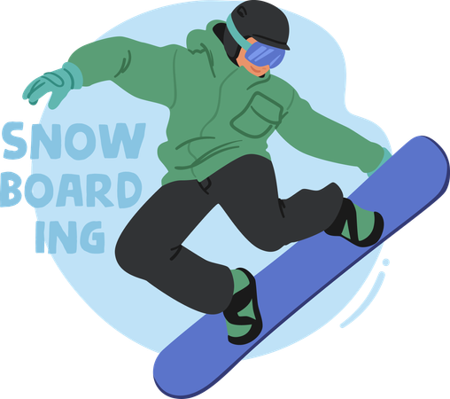 Snowboard exaltant  Illustration