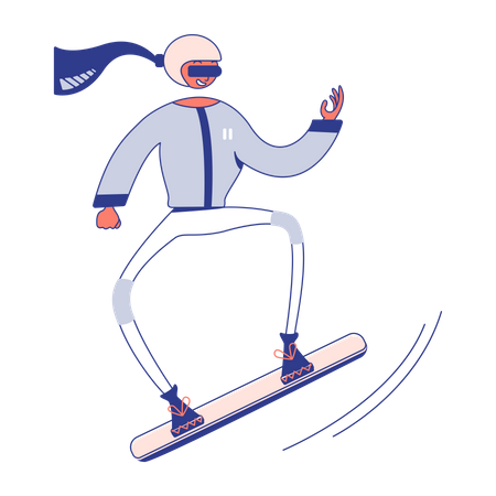 Snowboarder girl Illustration
