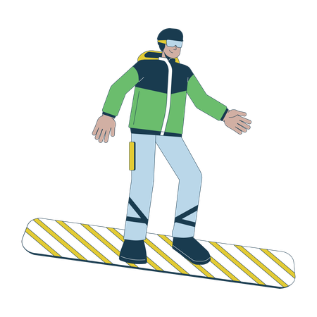 Snowboarder masculino latino-americano  Ilustração