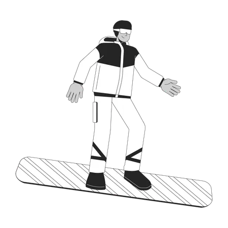 Snowboarder masculino latinoamericano  Ilustración