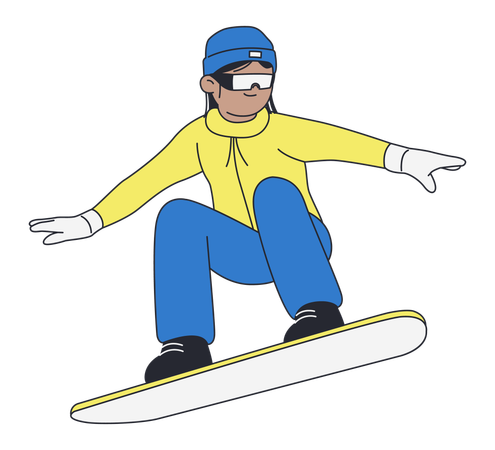 Snowboarder on Snowboard  Illustration