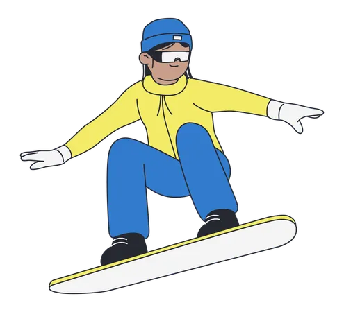 Snowboarder on Snowboard  Illustration