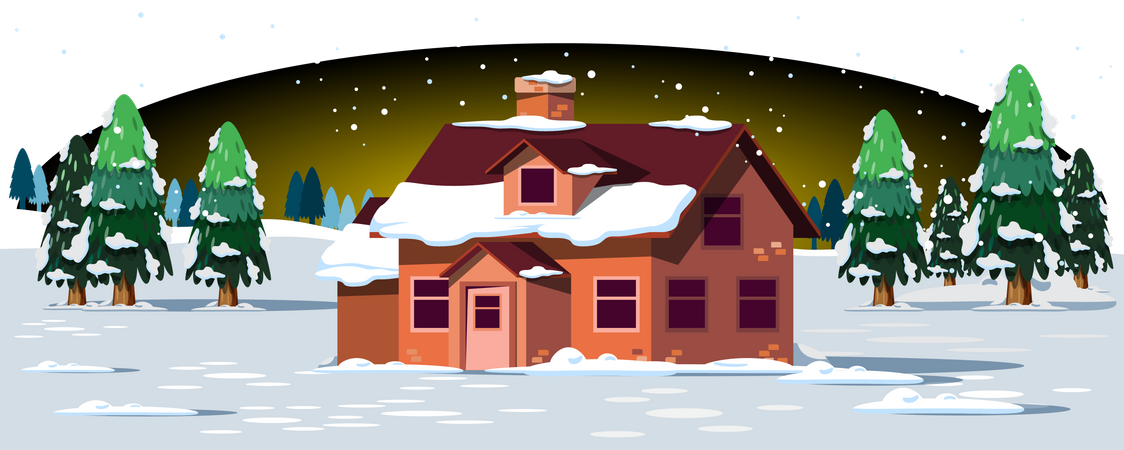 Snowfall Scene  Illustration