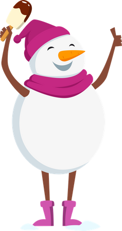 Snowman holding candy  Illustration