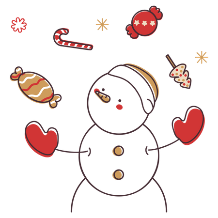 Snowman juggling Illustration