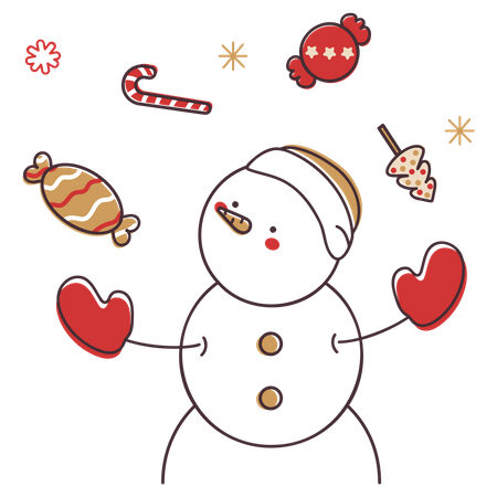 Snowman juggling  Illustration