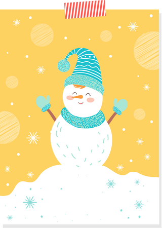 Snowman postcard  Illustration