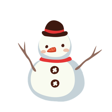 Snowman wearing scarf  Illustration