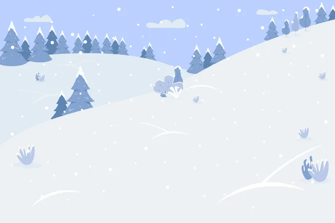 Snowy mountain  Illustration