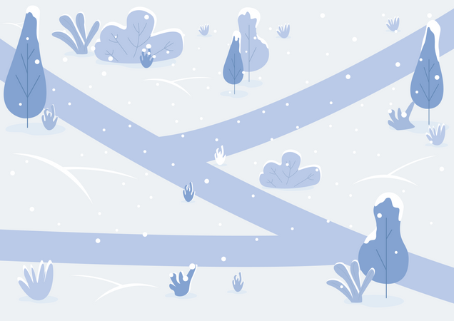 Snowy path  Illustration