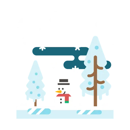 Snowy weather  Illustration