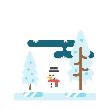 Snowy weather  Illustration