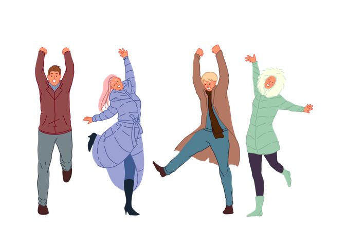 Snowy Weather Recreation  Illustration