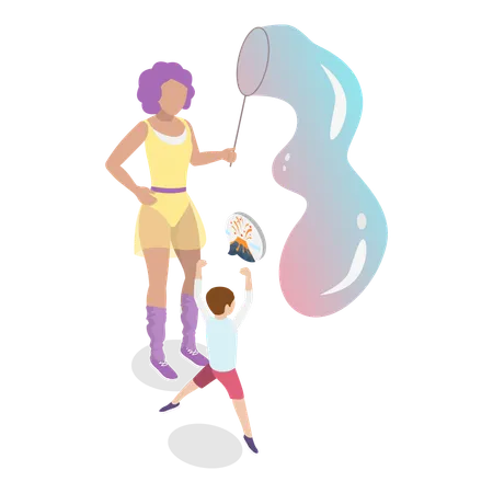 Soap Bubble Show  Illustration