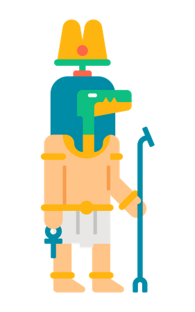 Sobek Egyptian god Illustration