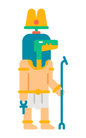 Sobek Egyptian god  Illustration