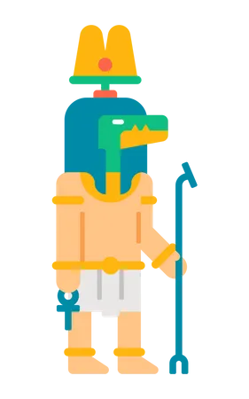 Sobek Egyptian god  Illustration