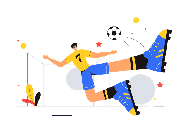 Soccer champions playing match  Illustration