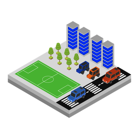 Soccer Field  Illustration