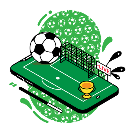 Soccer match live streaming  Illustration