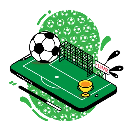 Soccer match live streaming  Illustration