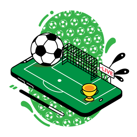 Soccer match live streaming  Illustration