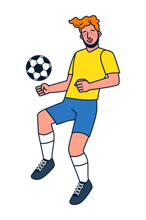 Set Of Sportman With Soccer Football Players In Cartoon Character Vector Illustration Illustration