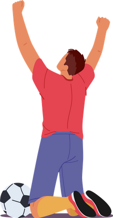 Soccer player celebrating win  Illustration