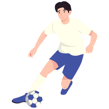 Soccer Player Dribbling Ball  Illustration