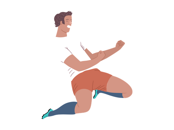 Soccer Player enjoying success Illustration