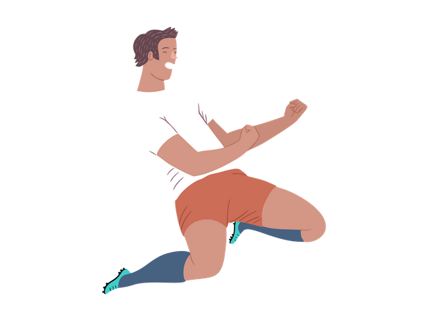 Soccer Player enjoying success  Illustration