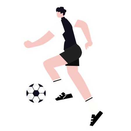 Soccer Player Kicking a Ball  Illustration