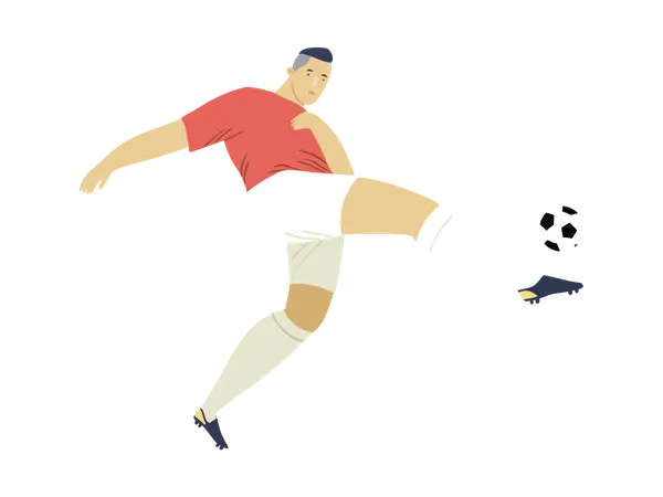 Soccer player kicking ball Illustration
