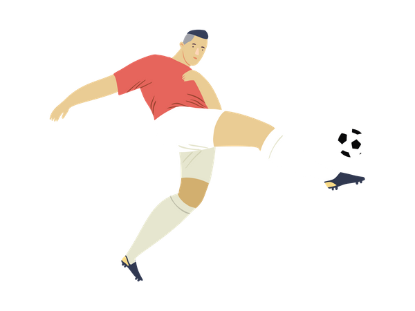 Soccer player kicking ball  Illustration