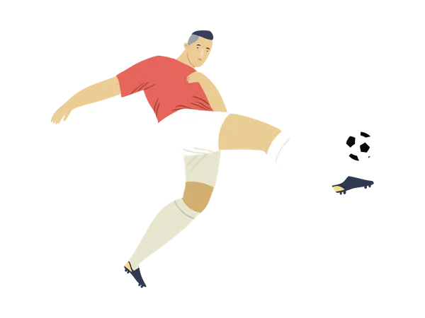 Soccer player kicking ball  Illustration